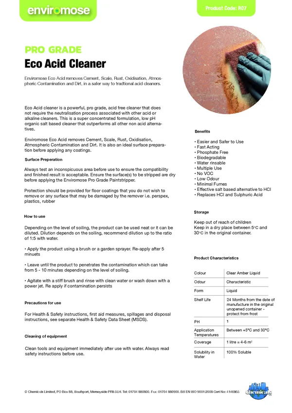 ECO ACID Cleaner Datasheet PDF 